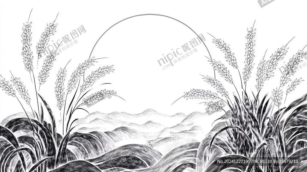 稻谷包裝插畫