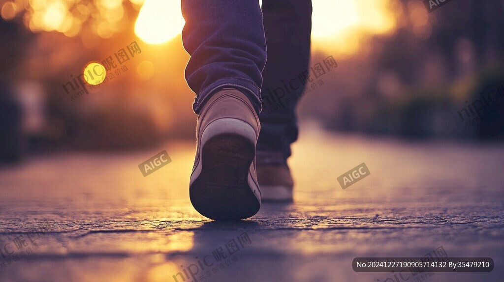 夕陽下的奔跑