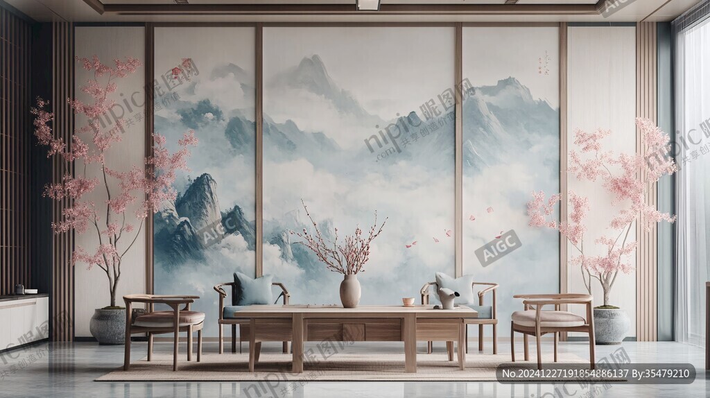墻布壁畫背景場(chǎng)景圖