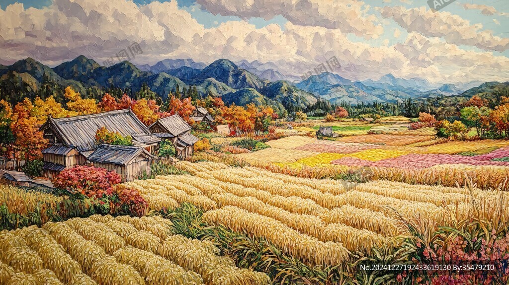 農(nóng)家豐收油畫
