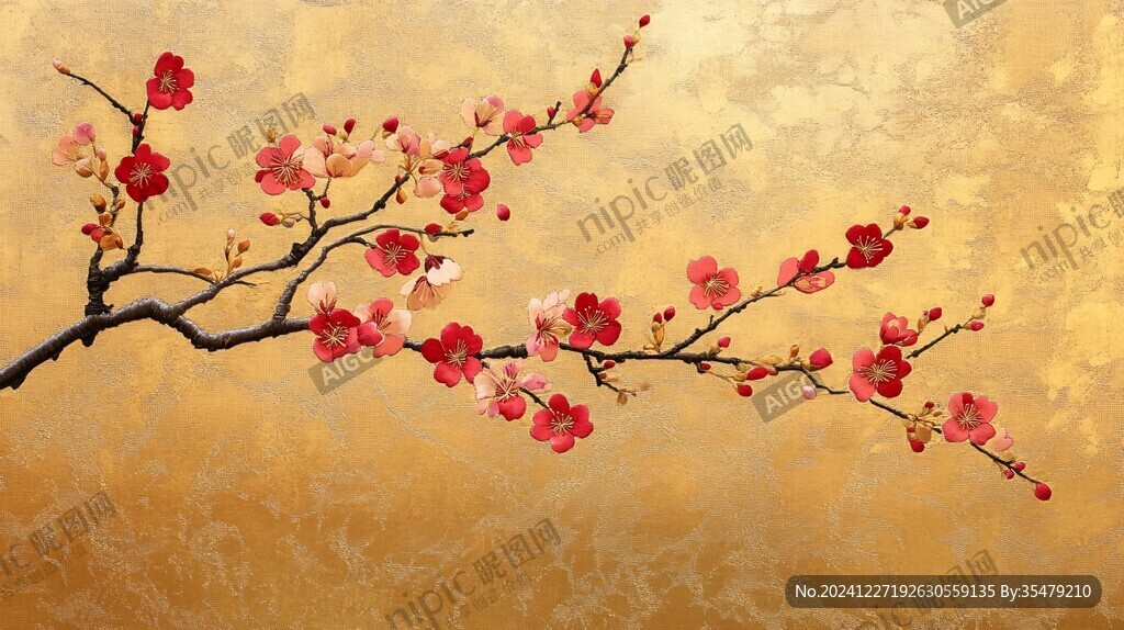 梅花大型高清壁畫