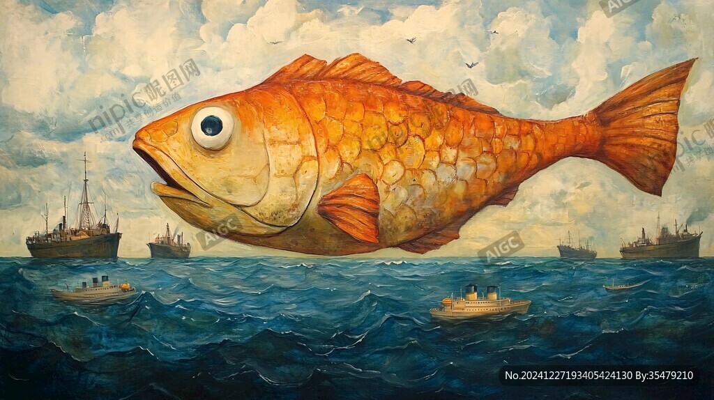 金色魚裝飾畫