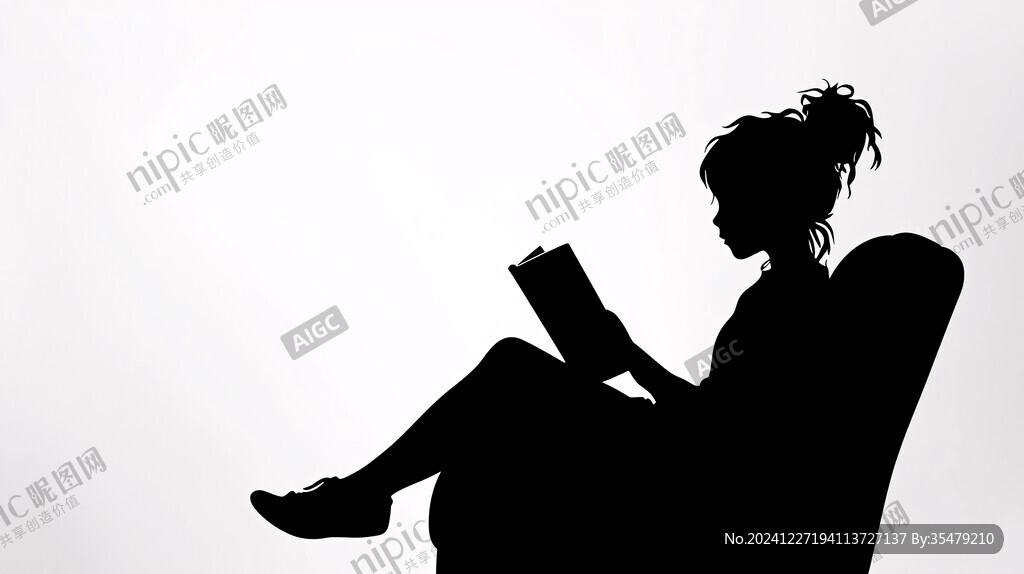 讀書剪影圖