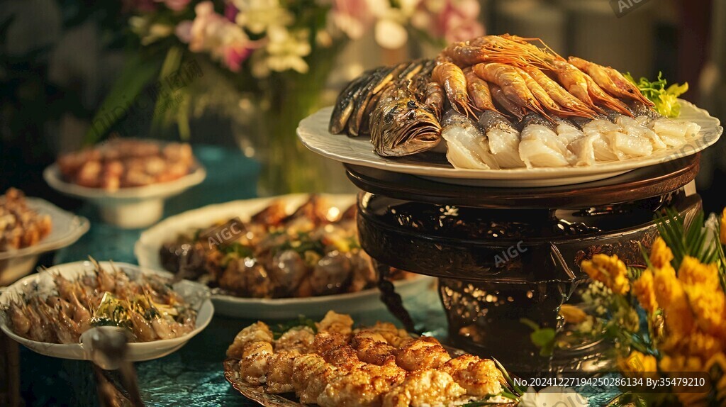 一桌海鮮美食