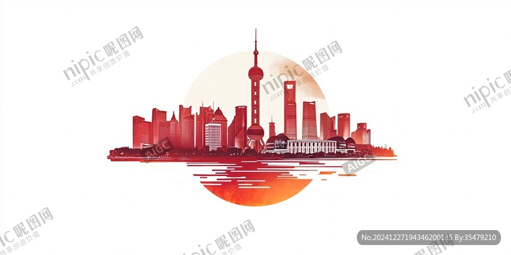北上廣深地標建筑插畫