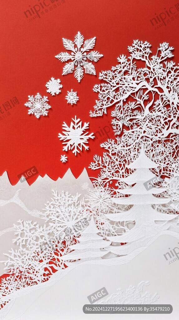 雪景剪紙