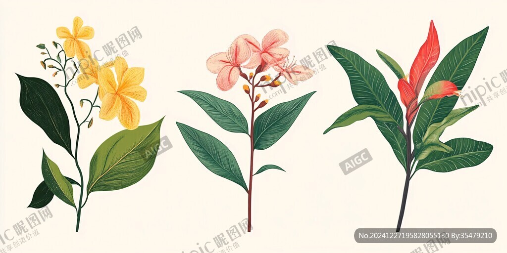 美人蕉插畫