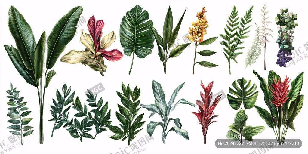 熱帶植物插畫