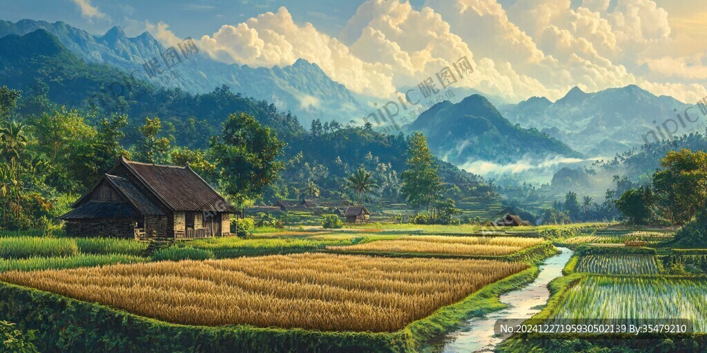 高清寬幅田園山水