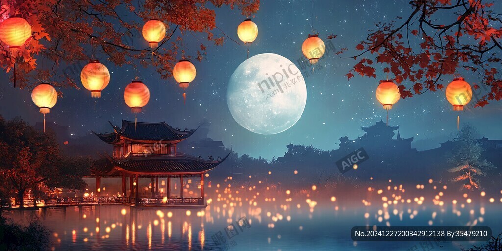 中秋唯美寬屏壁紙