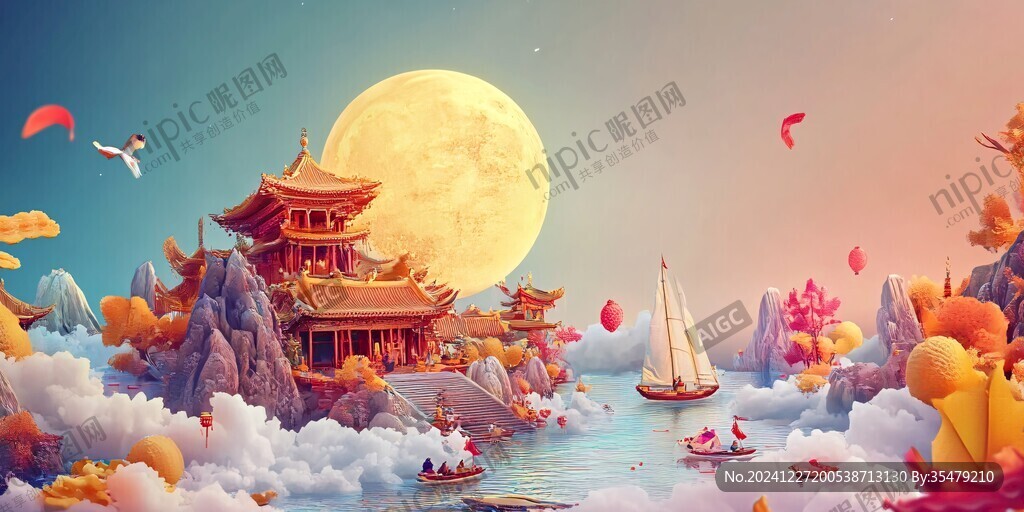 夢(mèng)幻中秋節(jié)場(chǎng)景