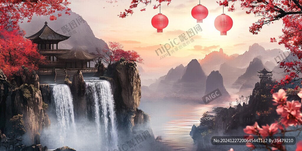山水畫合成圖