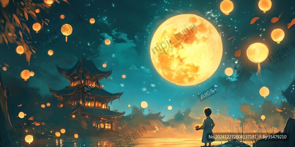 中秋唯美寬屏壁紙