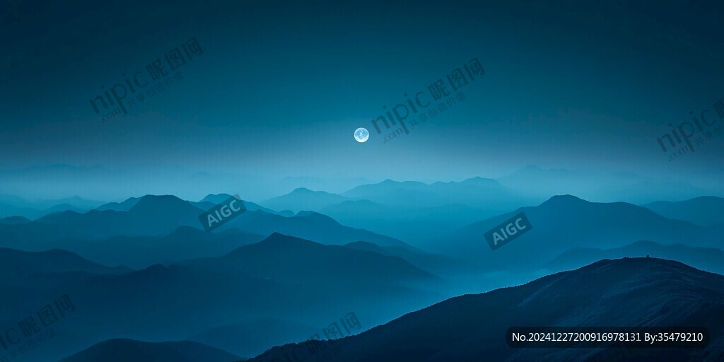藍(lán)調(diào)遠(yuǎn)山背景