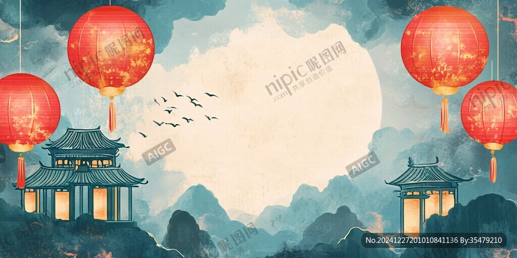 中秋放假背景