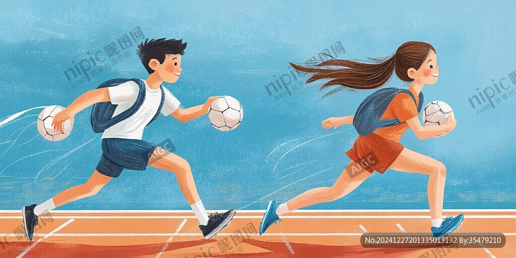 扁平風運動比賽插畫