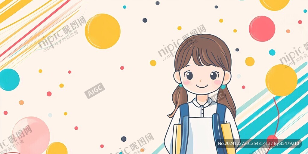 學生開學插畫