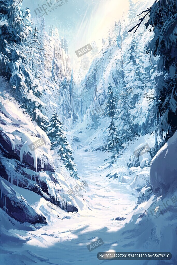 雪山原畫