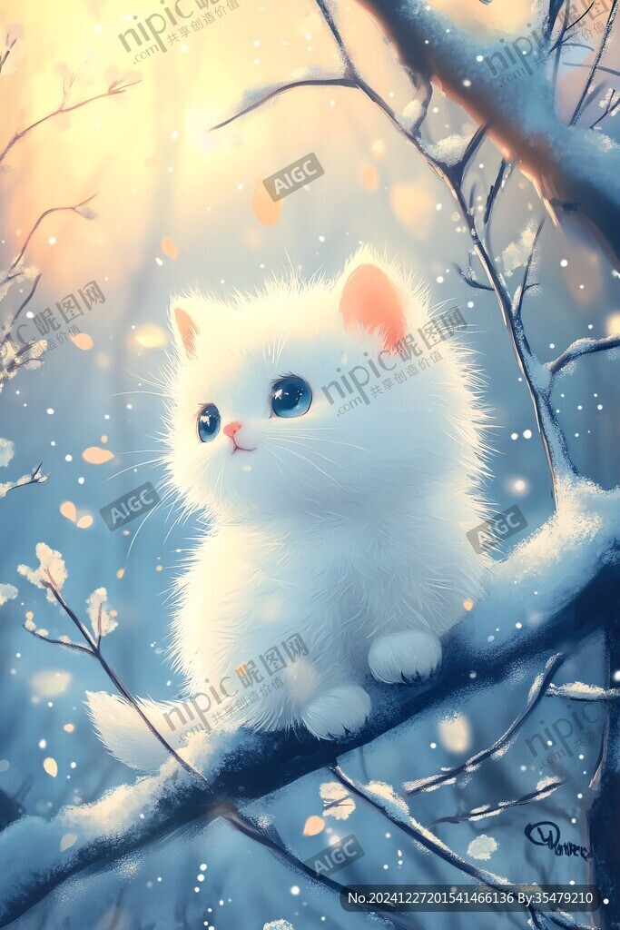 大白貓插畫
