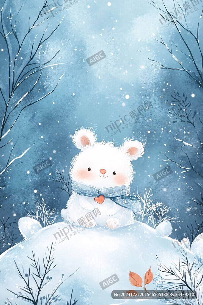 小白熊插畫