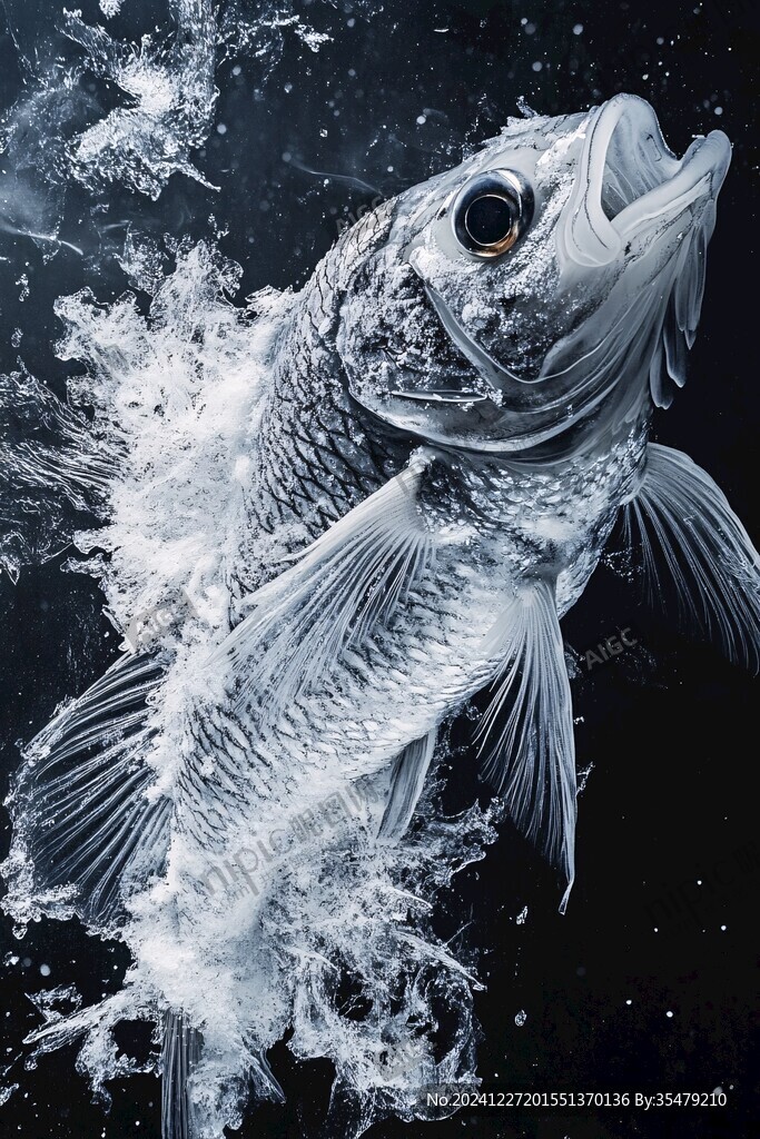 炫酷光效鯉魚裝飾畫