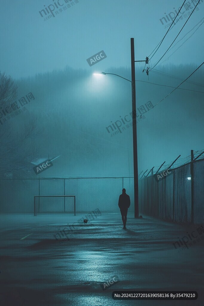 路燈下的人