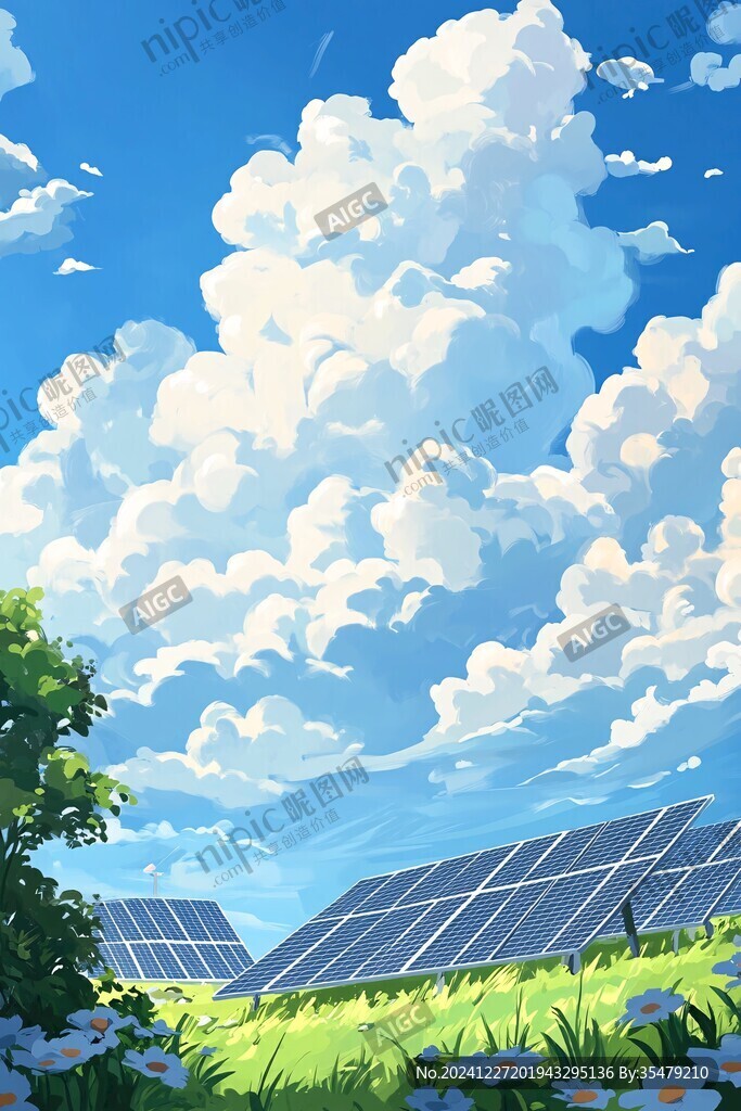 陽光晴朗風(fēng)景插畫
