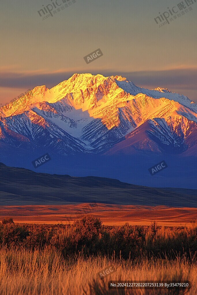 暮色中的昆侖山