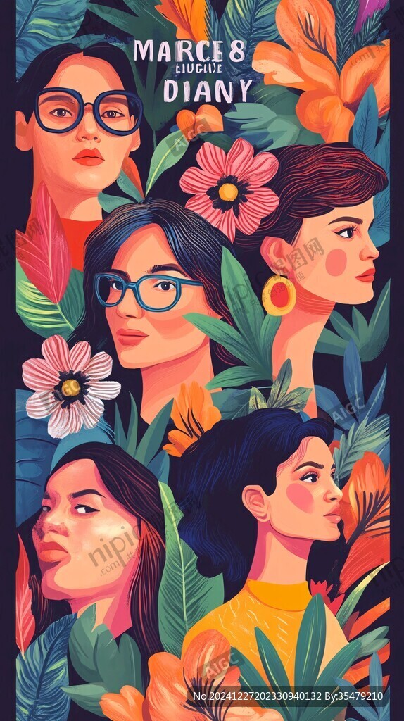 婦女節插畫海報