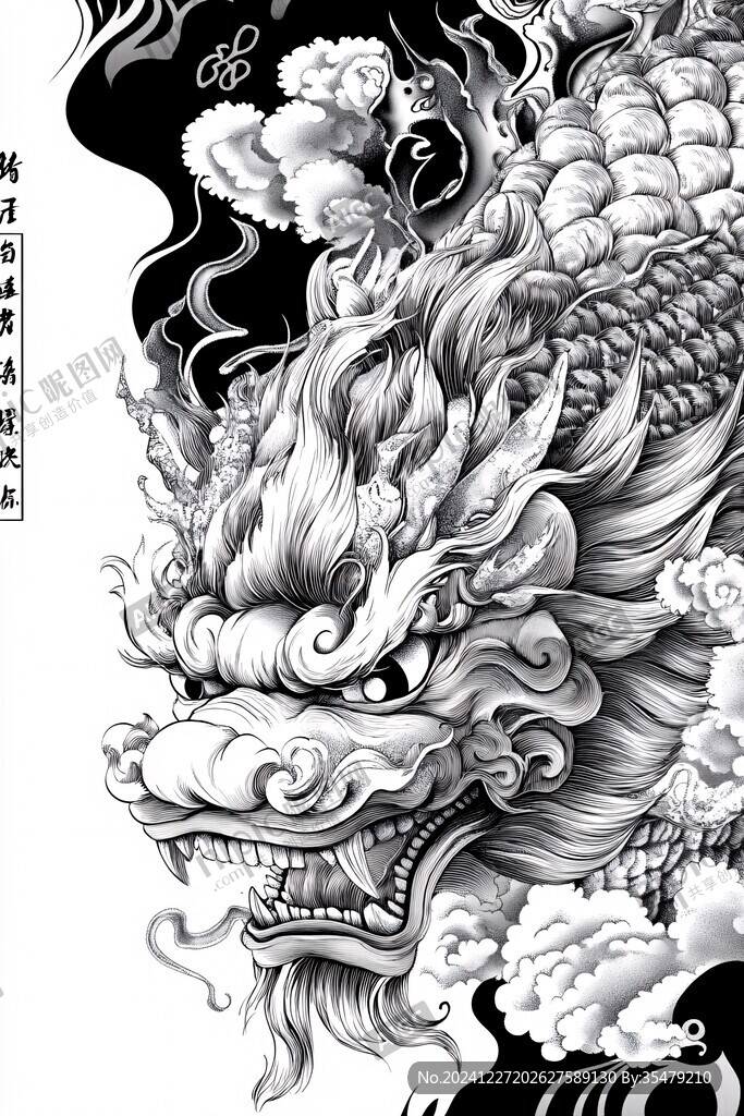 龍頭線描畫