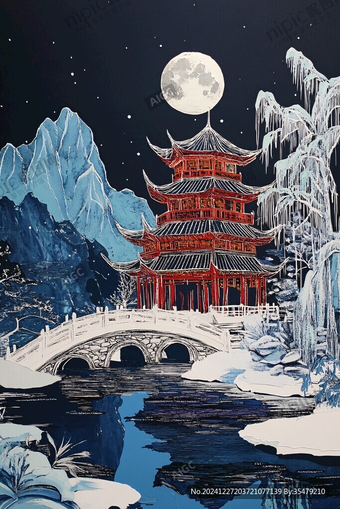 甲秀樓插畫