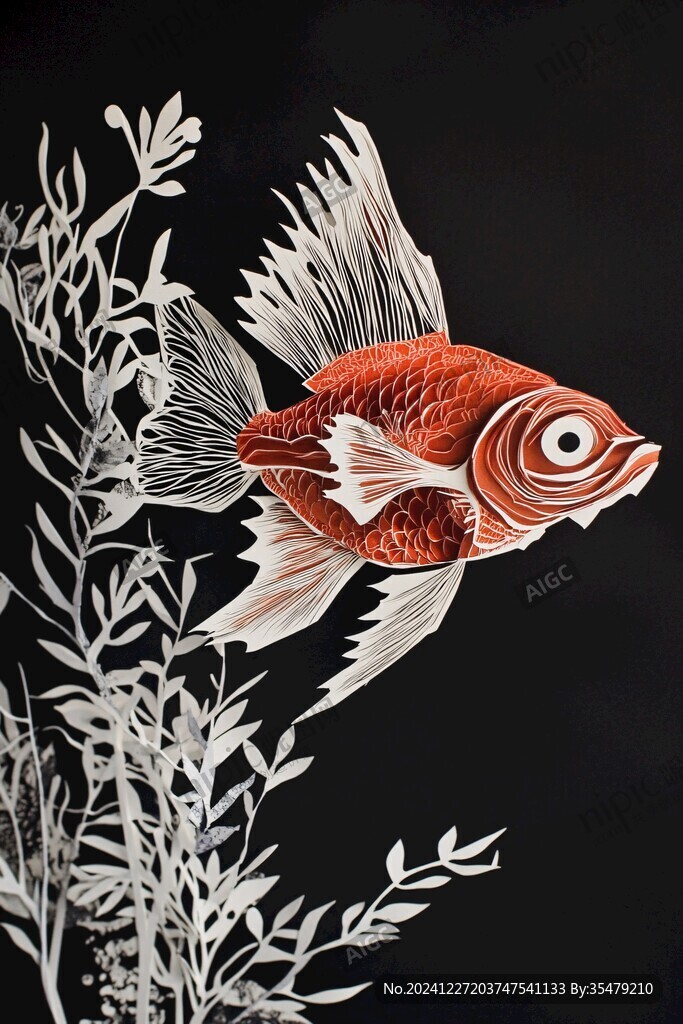 立體畫素材金魚立體畫