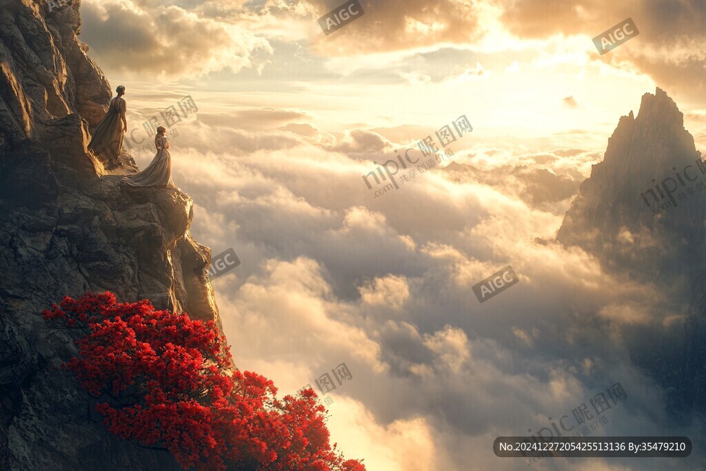 禪意山水山峰云霧風(fēng)景
