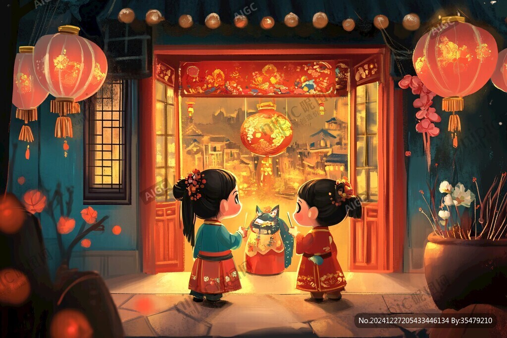 新年場(chǎng)景插畫(huà)