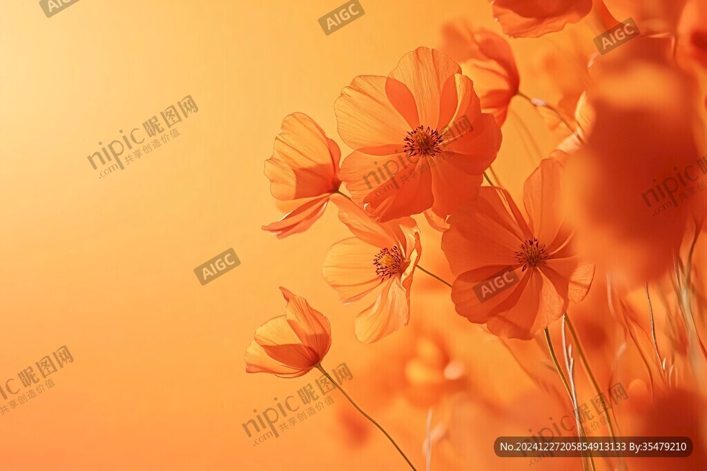暖調花卉背景