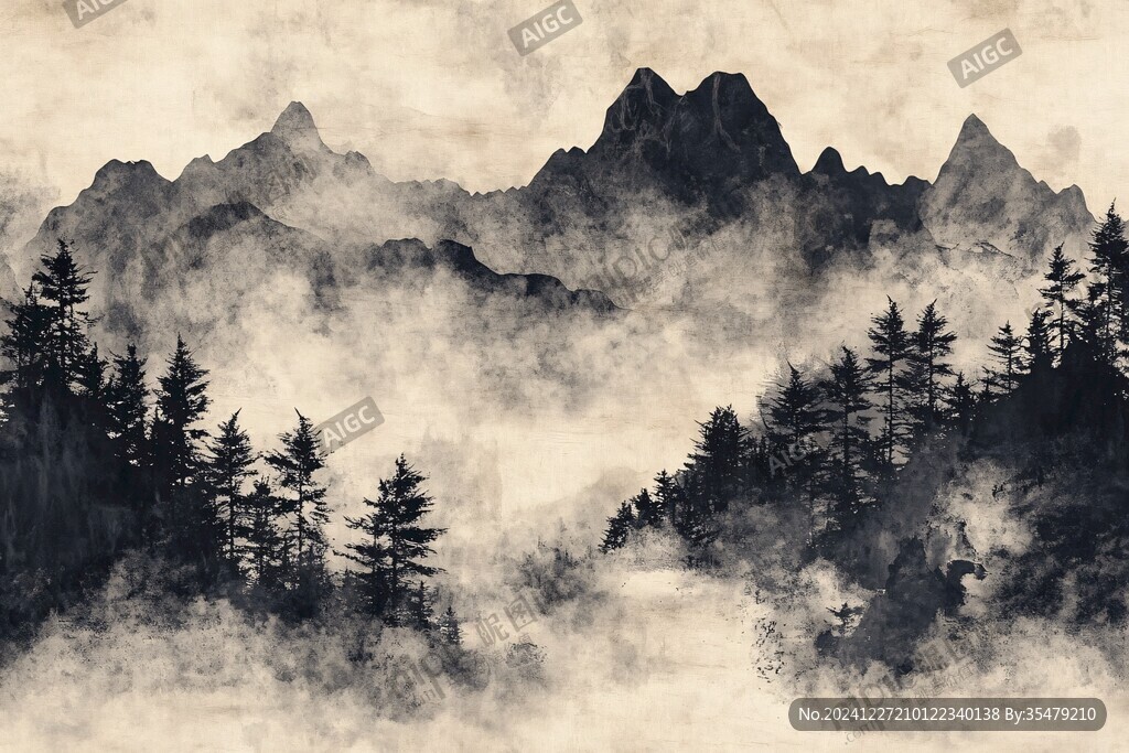 霧霾山水畫
