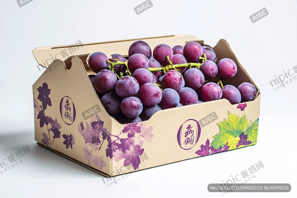 葡萄禮盒包裝插畫