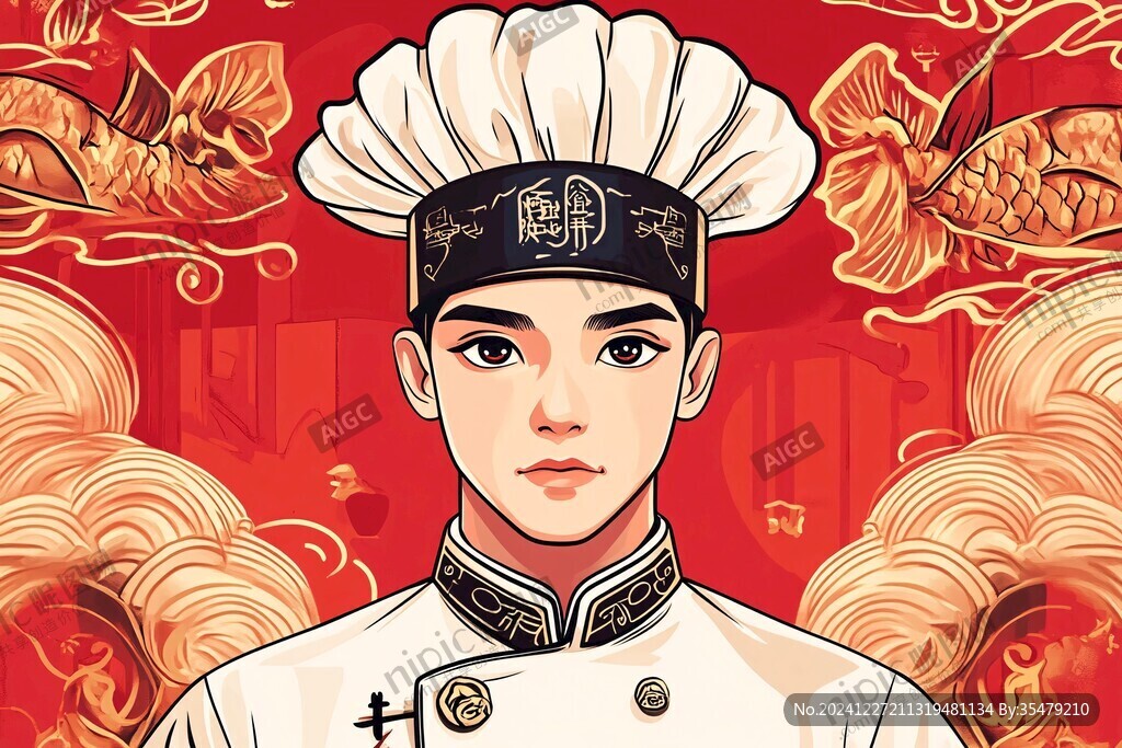 粵菜人物插畫