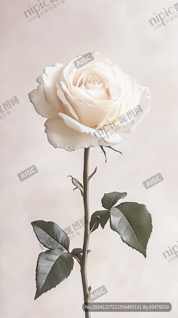 一支玫瑰花朵盛開(kāi)鮮花