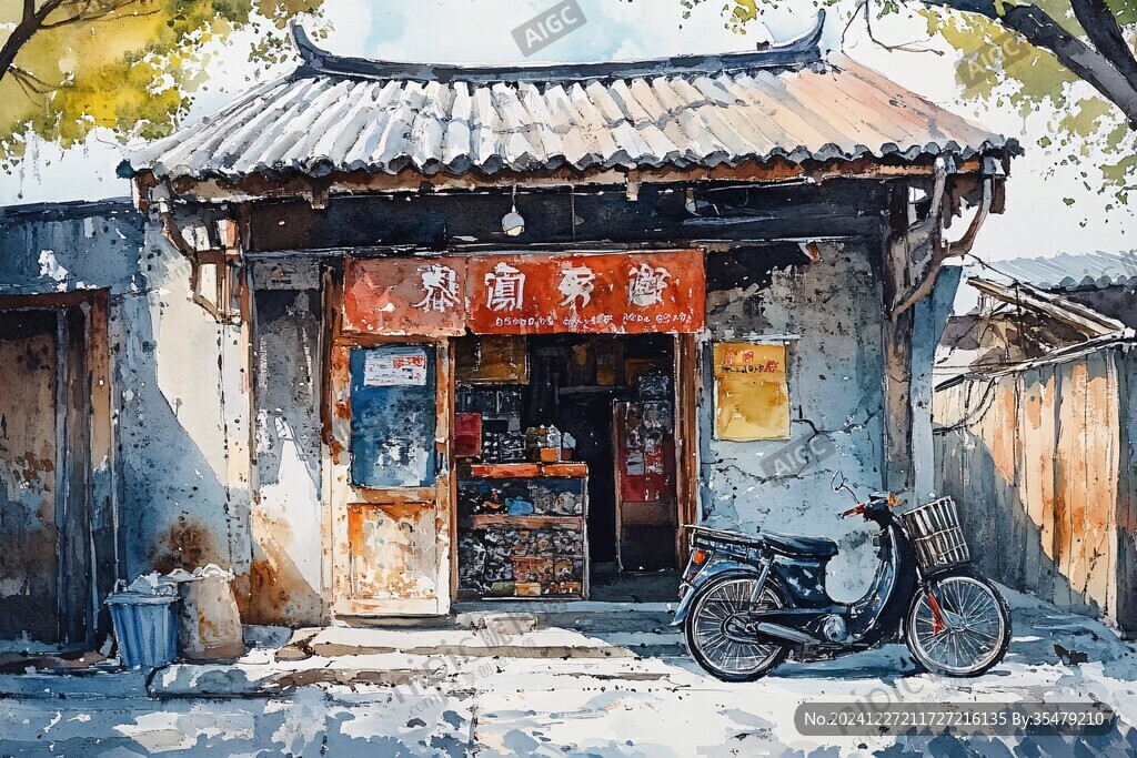 街邊小店插畫