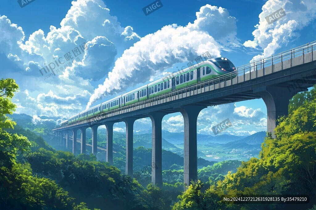 山林中行駛的動車