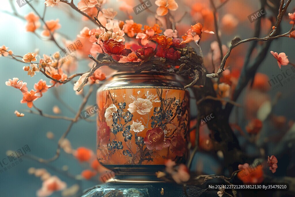 梅花筆筒