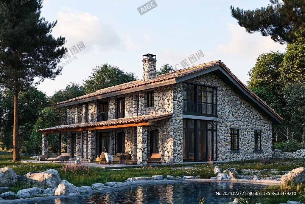 現在裝修風格石墻小屋