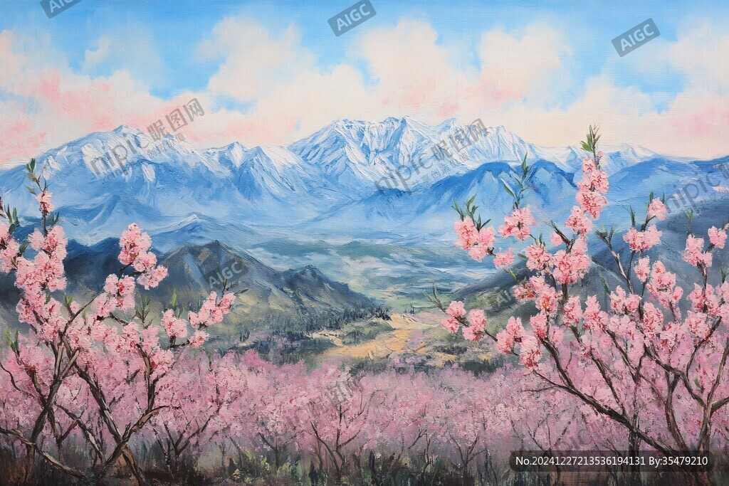 油畫桃花園