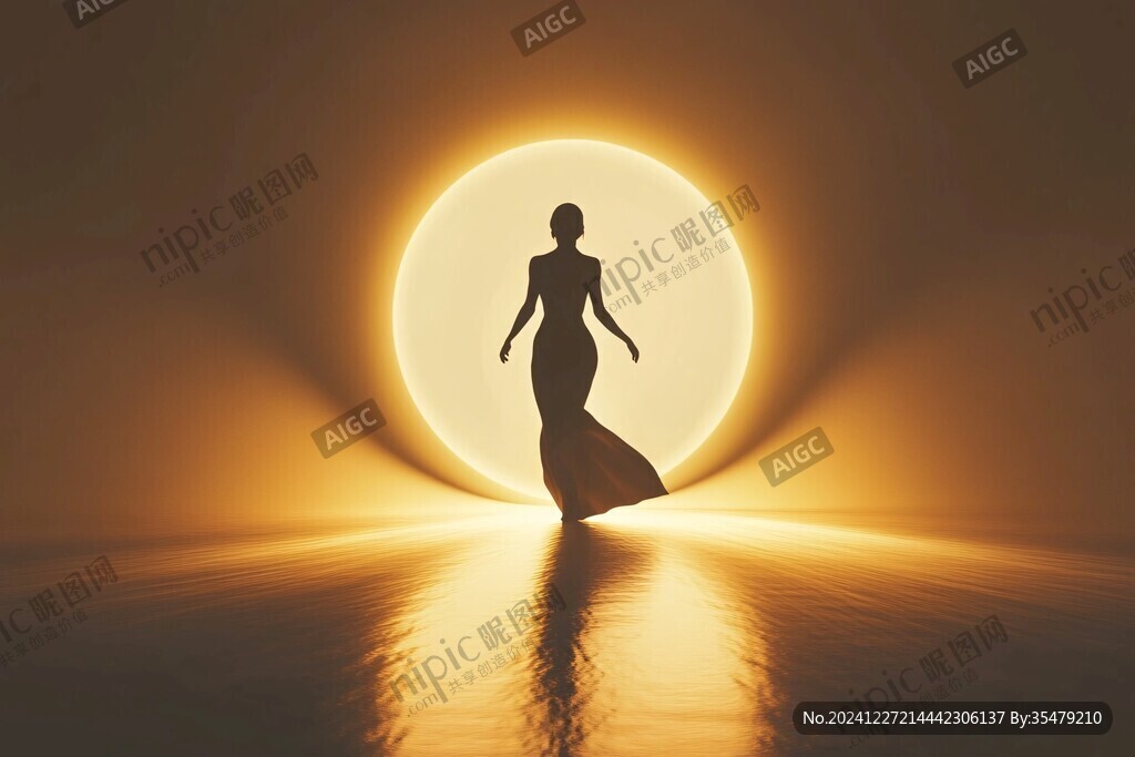 光環(huán)中跳躍的美女