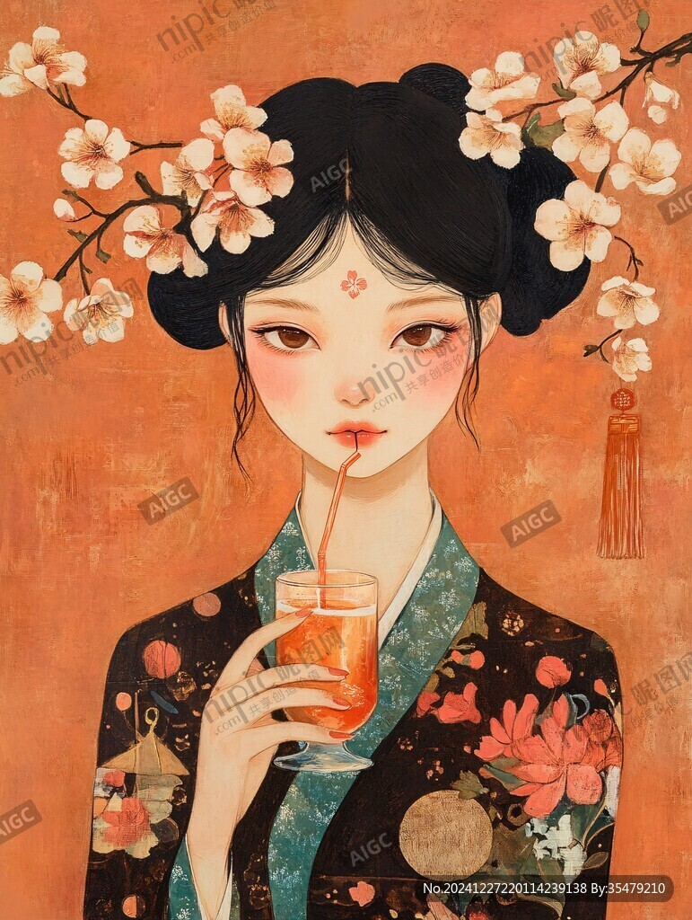 茶女插畫