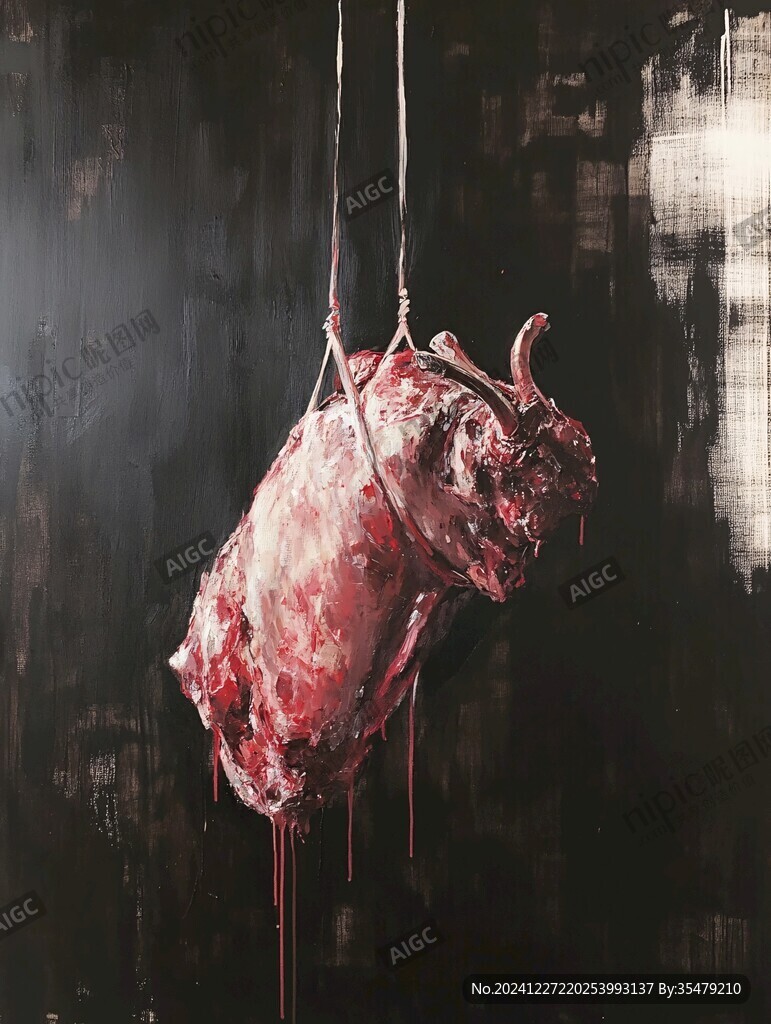 食肉動物油畫