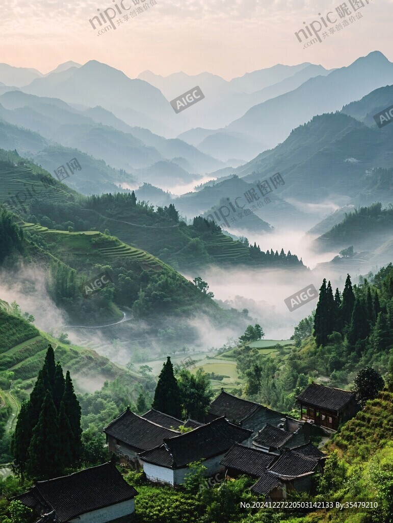 唯美大山深處有人家