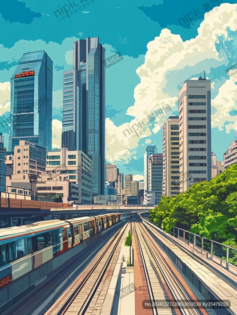 高鐵輕軌插畫