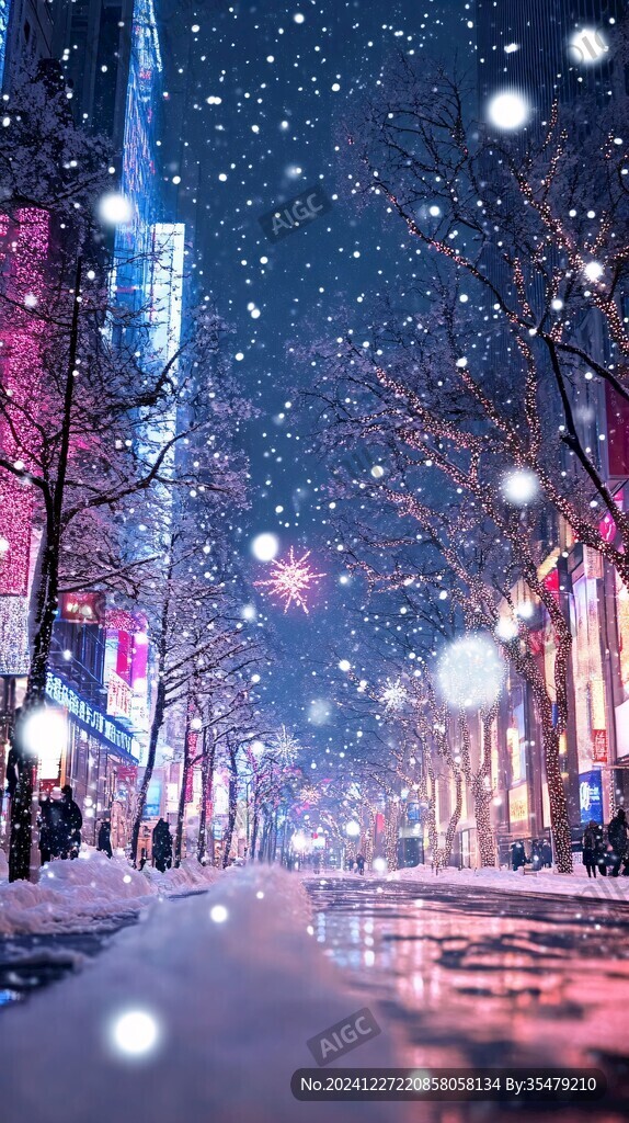 唯美雪夜
